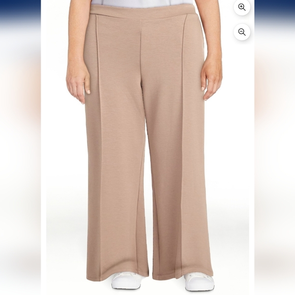 Stylish Brown Wide-Leg Scoop Pants - Large - Picture 6 of 7